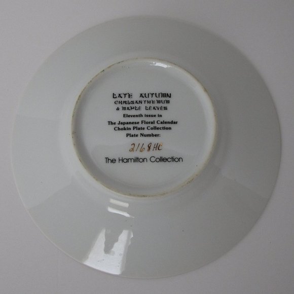 The Hamilton Collection Art Japanese Floral Calendar Chokin Plate